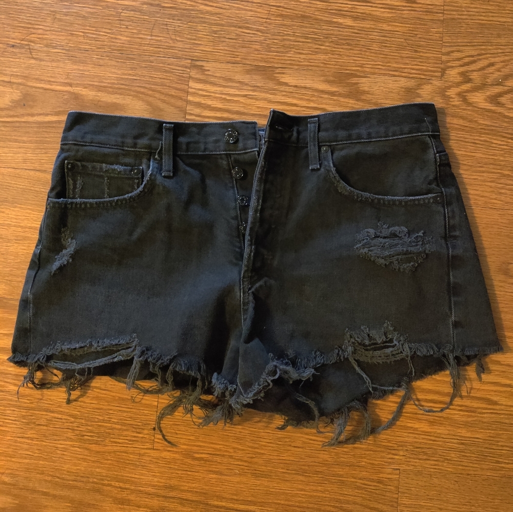 AGolde Parker Black Distressed shorts sz 30